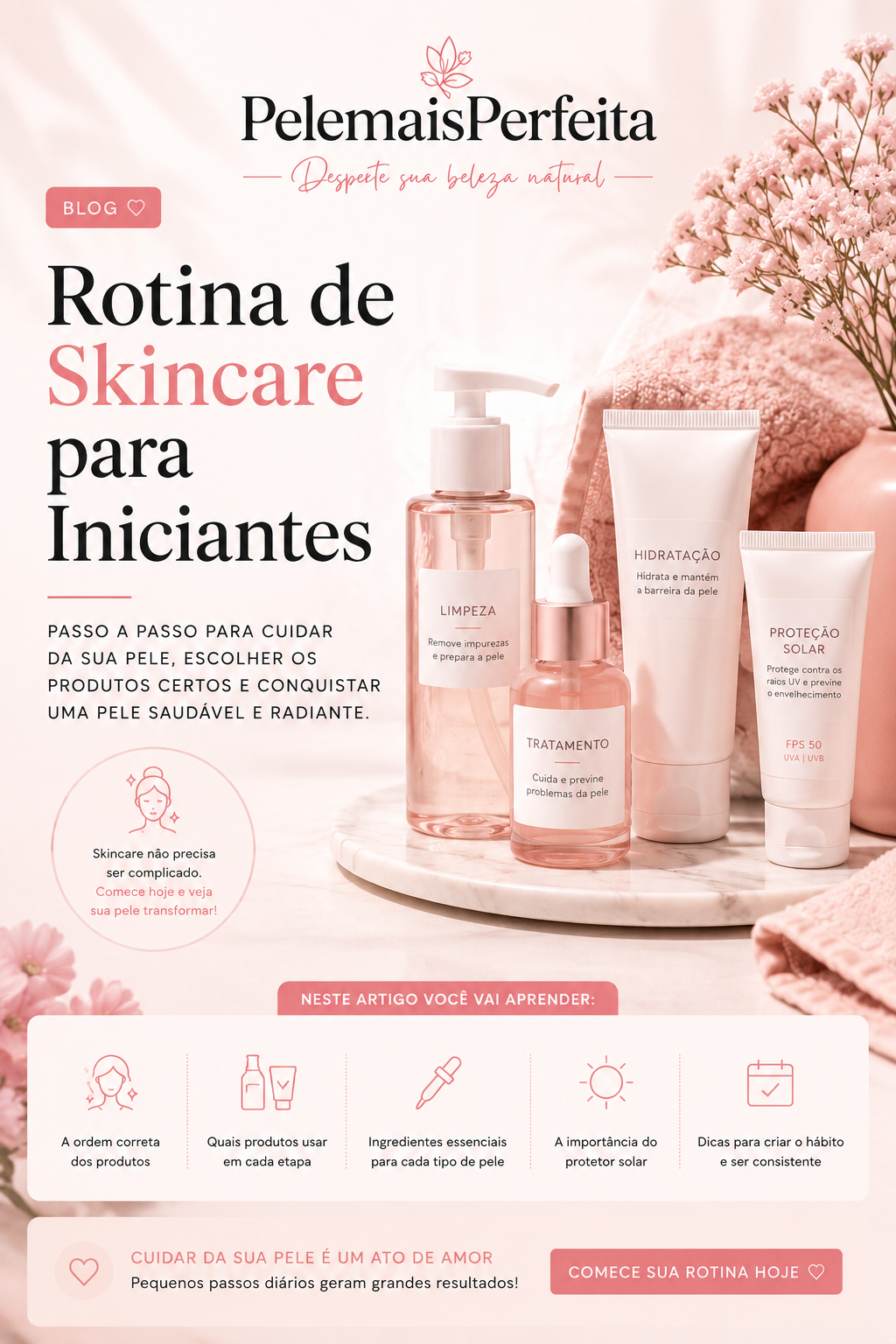 Rotina de skincare para iniciantes
